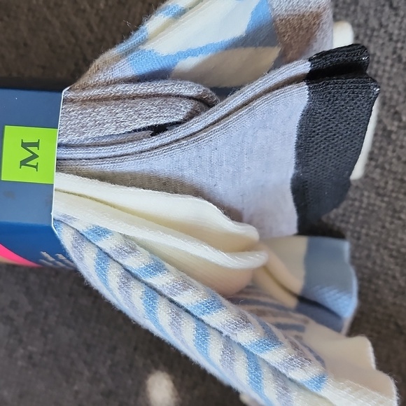 Womens 6pk Blue Mountain Lightweight Crew Socks - Gray and Blue Size 6-12 - Picture 3 of 6